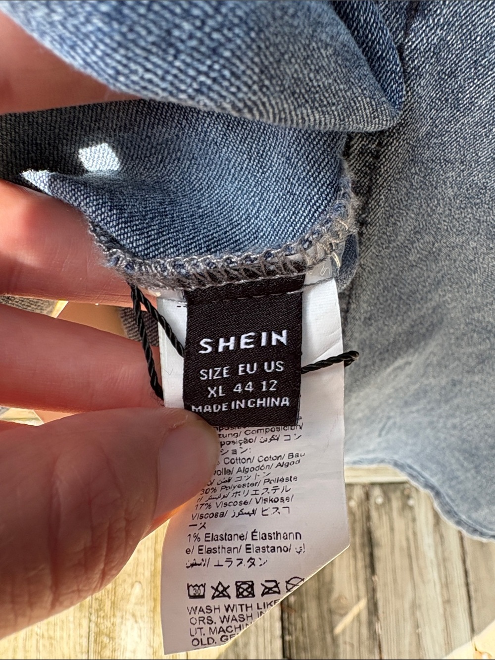 🪷NWT SHEIN BAE Denim Strapless Backless Bustier Dress, XL, US 12 - Picture 10 of 14